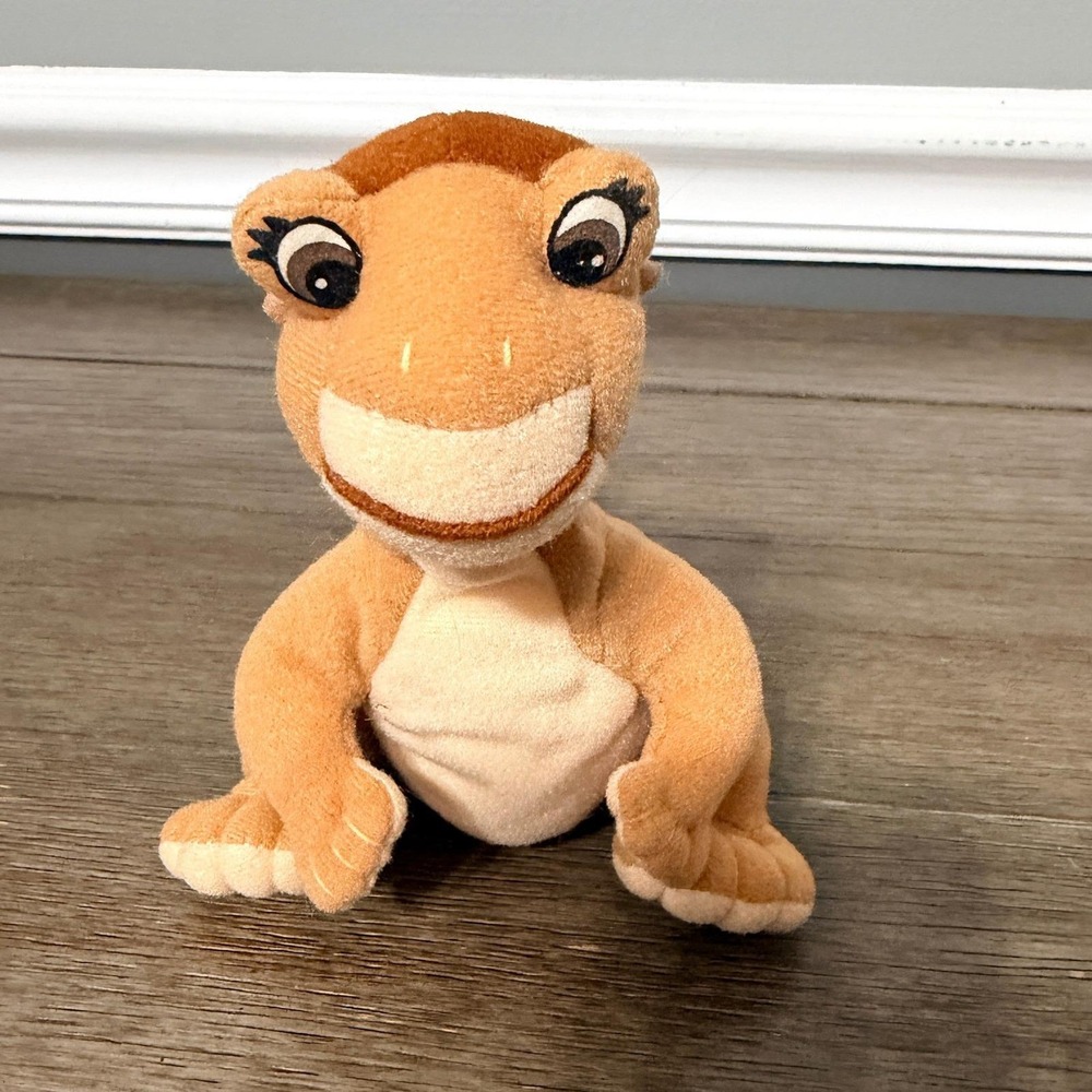 Vintage 1998 Land Before Time Littlefoot Plush Dinosaur 6 Inch Brown Tan N68334‎
